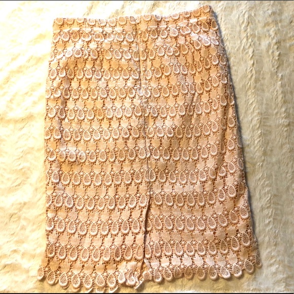 Elegant Lace Tan Skirt - Picture 2 of 4